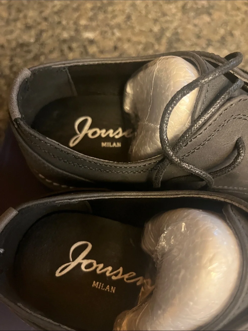 Jousen Men's Black Oxford suede Derby Shoes 7 NIB